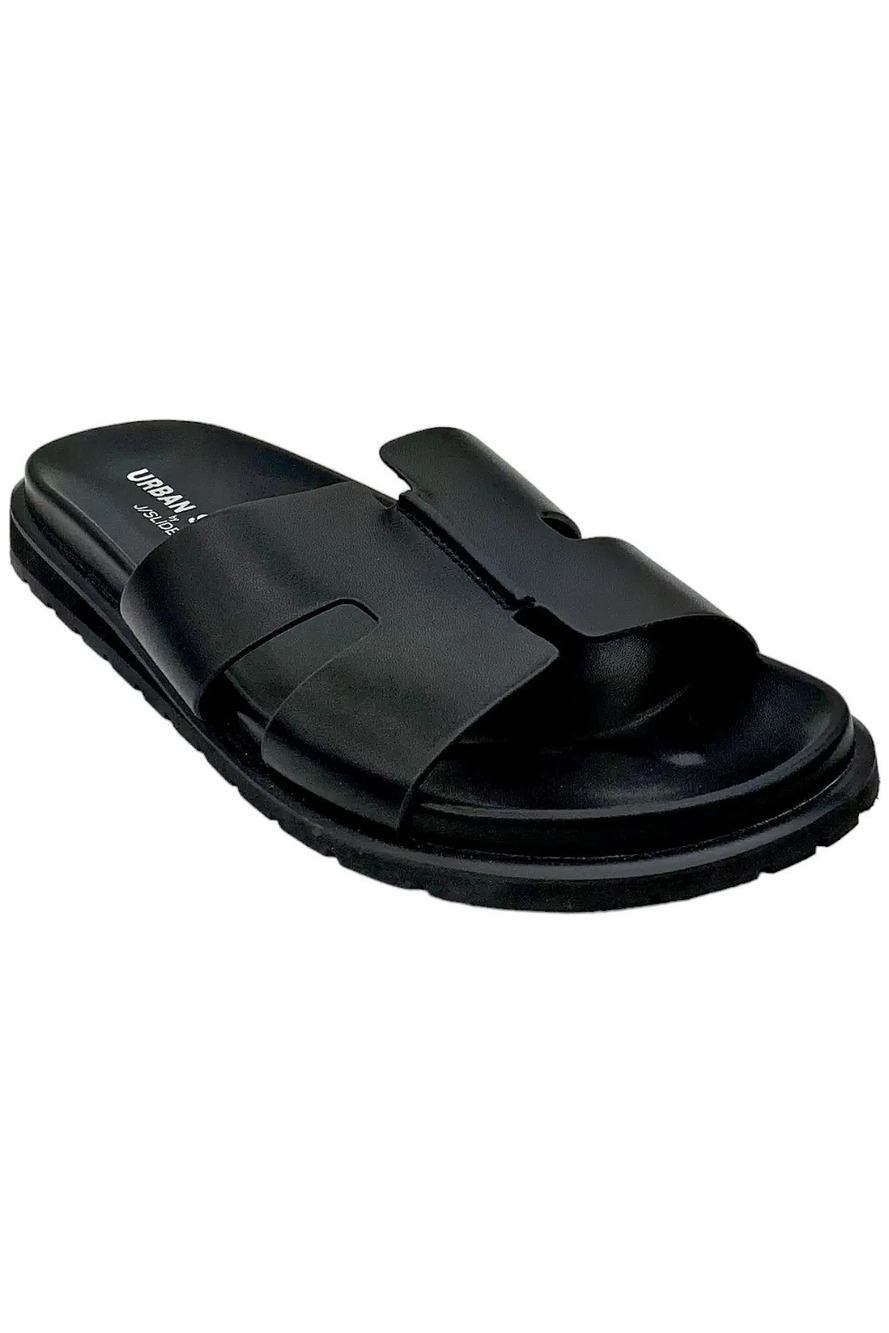 Urban Sport Women's Hanley Flat Footbed Sandal Black - Medium